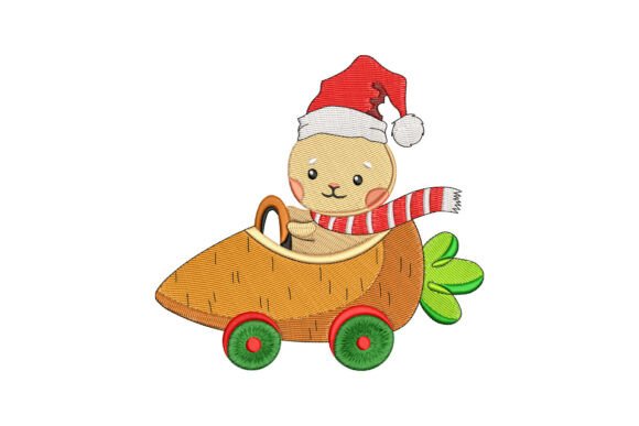 Bunny Driving Carrot Car Christmas Design Review