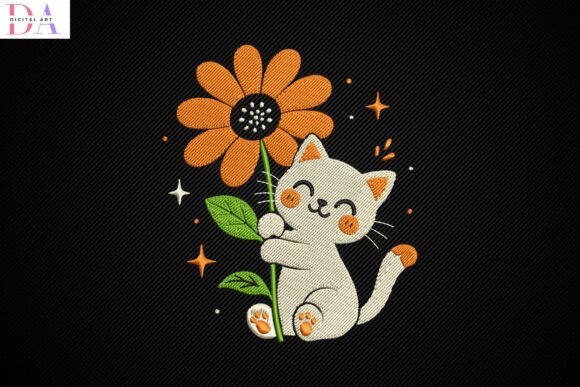 Cute Kitty Hugging Sunflower: A Designer's Review