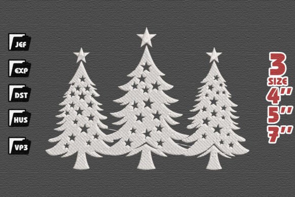 Elegant White Christmas Tree Trio Embroidery Review