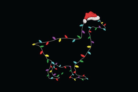 Lighting Duck Outline: A Festive Stitch for Holiday Sales
