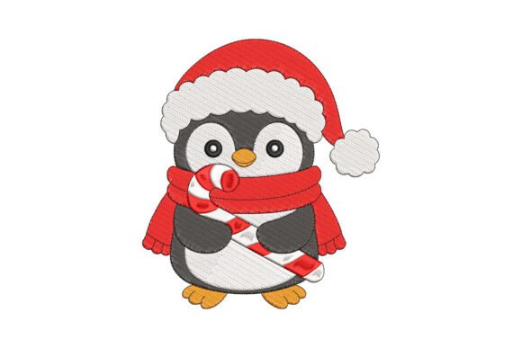 Penguin Christmas: A Charming Embroidery Design for Holiday Gifts